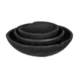 Set/3 Black Teak Wood Nesting Bowls