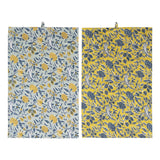 Cotton Tea Towels with Floral Pattern
