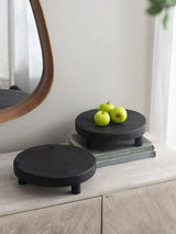 Black Teak Footed Plant Stand