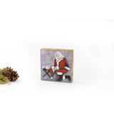 Handpainted Block, Santa Kneeling