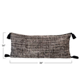 Woven Boucle Lumbar Pillow with Tassels