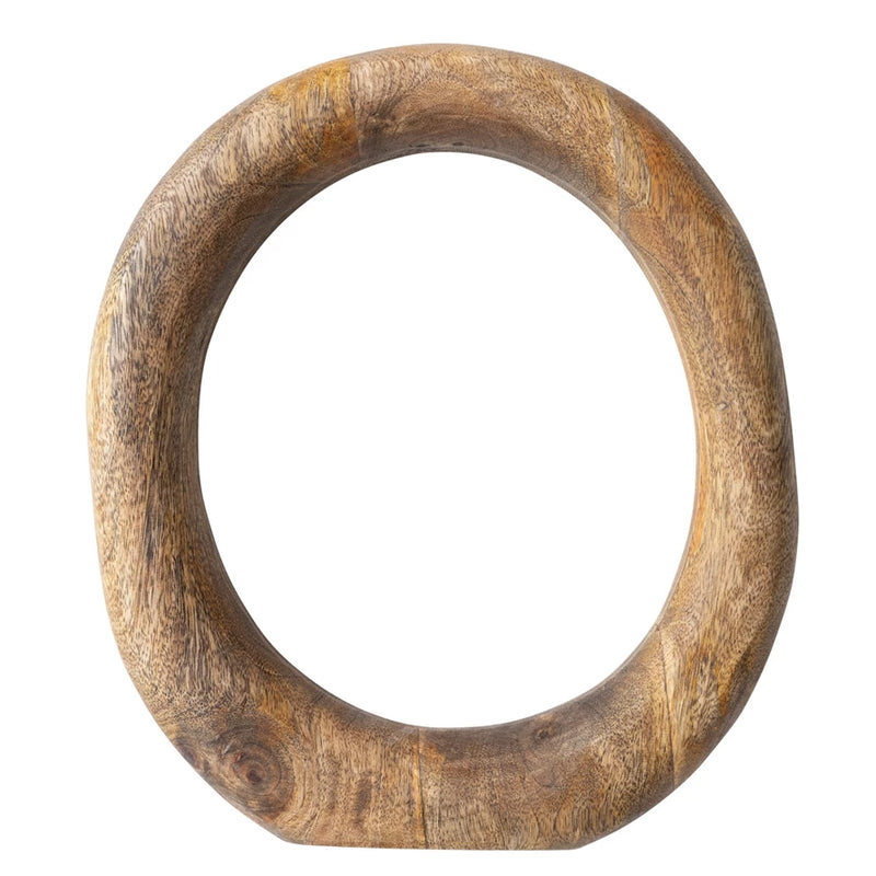 Mango Wood Standing Circle Décor, Natural