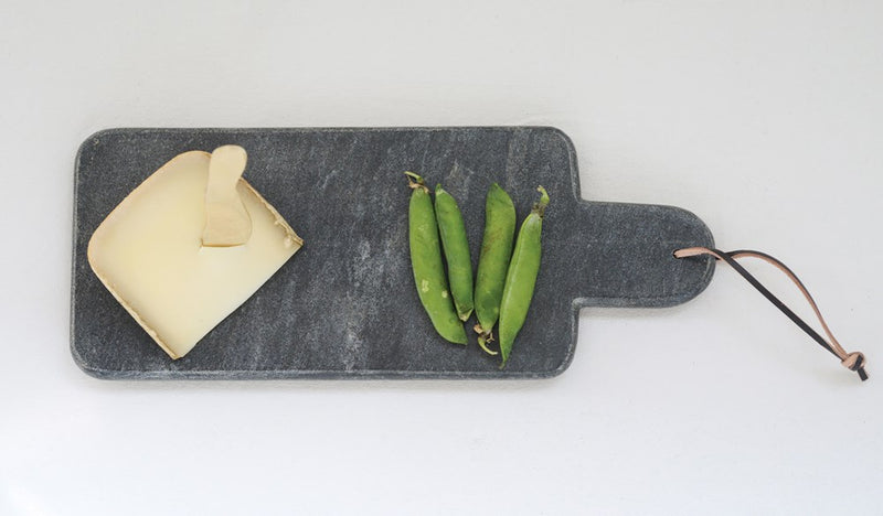 Marble Cutting Board w/ Handle & Leather Tie