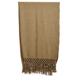 Woven Throw With Crochet and Fringe