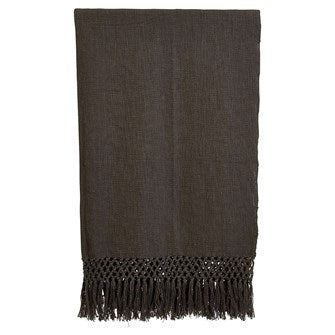 Woven Throw With Crochet and Fringe