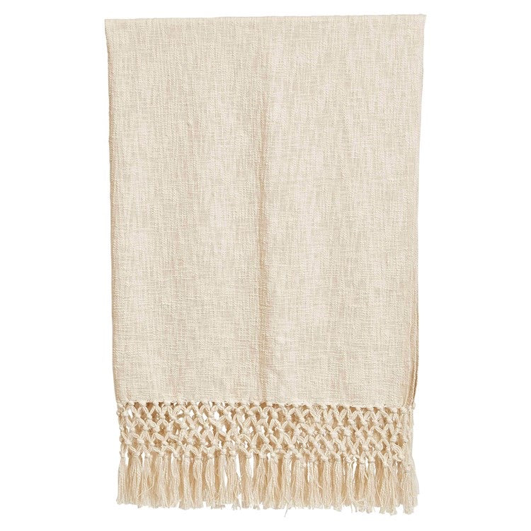 Woven Throw With Crochet and Fringe