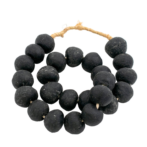 Vintage Sea Glass Beads Black