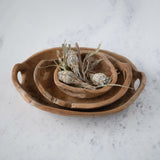 Teak Wood Bowl with Handles