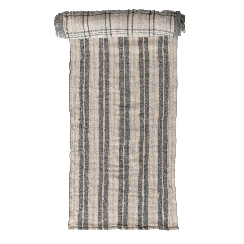 Two-Sided Cotton Double Cloth Table Runner & Plaid Pattern
