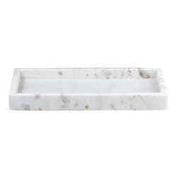 White Rectangular Marble Tray